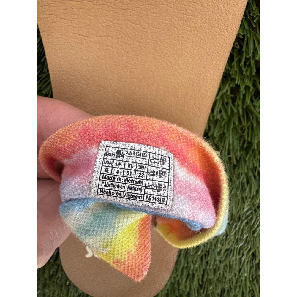 Sanuk Yoga Sling Soft Top Tie-Dye Multicolor Comfort Sandals Size 6